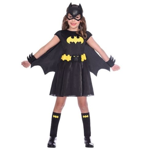 STRÓJ KOSTIUM HALLOWEEN DLA DZIEWCZYNKI 6 - 8 lat SUPERBOHATER BATGIRL