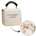 Kosmetyczka rozkładana elegancka kuferek etui z rączką kremowa KS153K