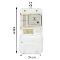 Kosmetyczka rozkładana elegancka kuferek etui z rączką kremowa KS153K