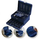Szkatułka na biżuterię kuferek etui organizer kobalt PD119GRAN