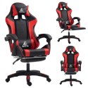 Fotel gamingowy obrotowy z podnóżkiem EC GAMING masażer KO24CZE
