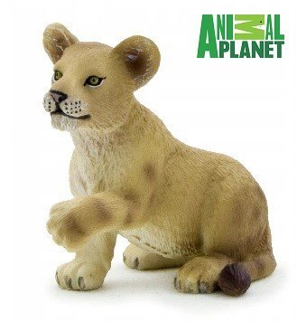 ANIMAL PLANET lew młody siedzący 387012 5cm