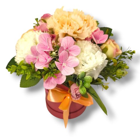 FLOWERBOX SZTUCZNE KWIATY W PUDEŁKU NA DZIEŃ MATKI URODZINY IMIENINY