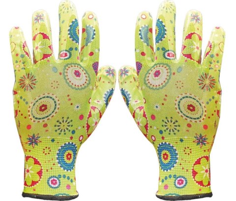 Rękawice ogrodowe / Kolorowe / RGARDEN-NI - 12 Par (9 - L)