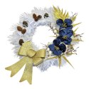 Biały wianek świąteczny na Boże Narodzenie stroik na drzwi handmade