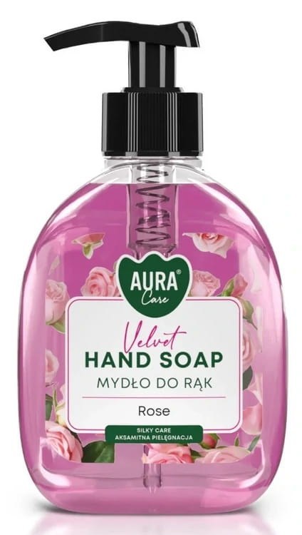 AURA Care Mydło Do Rąk Nawilżające Róża 300 ml Z Dozownikiem AHS-001-001
