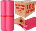 Foliopaki Kurierskie Różowe C3 350x450mm - 100 szt.