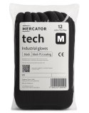 Rękawice Robocze MERCATOR Tech Black+Black PU - 12 Par (7 - S)