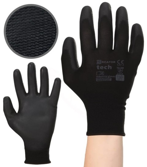 Rękawice Robocze MERCATOR Tech Black+Black PU - 120 Par (9 - L)