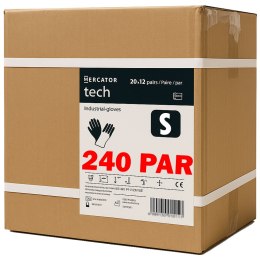 Rękawice Robocze MERCATOR Tech Black+Black PU - 240 Par (7 - S)