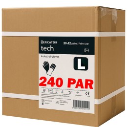 Rękawice Robocze MERCATOR Tech Black+Black PU - 240 Par (9 - L)