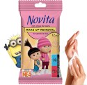 NOVITA Minionki Chusteczki nawilżane do demakijażu dla nastolatków, 12 szt.