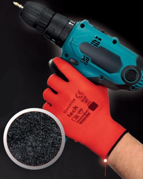 Rękawice Robocze MERCATOR Tech Red+Black Latex - 240 Par (10 - XL)