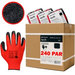 Rękawice Robocze MERCATOR Tech Red+Black Latex - 240 Par (8 - M)