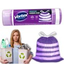 VORTEX Worki na śmieci z taśmą ściągającą HDPE 60X65CM fioletowo białe 60l/10 sztuk