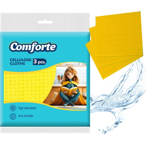 COMFORTE Ściereczki celulozowe do czyszczenia, 155*155mm, 3 sztuki