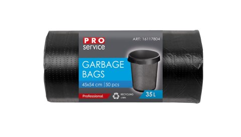 Worki Na Śmieci PRO 45x54 Czarne HD 35L 50 szt.