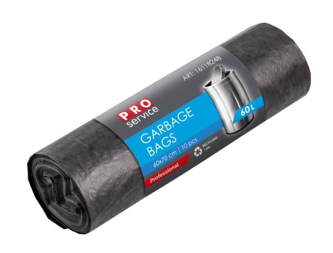 Worki Na Śmieci PRO 60x70 Czarne LD 60L 10 szt.