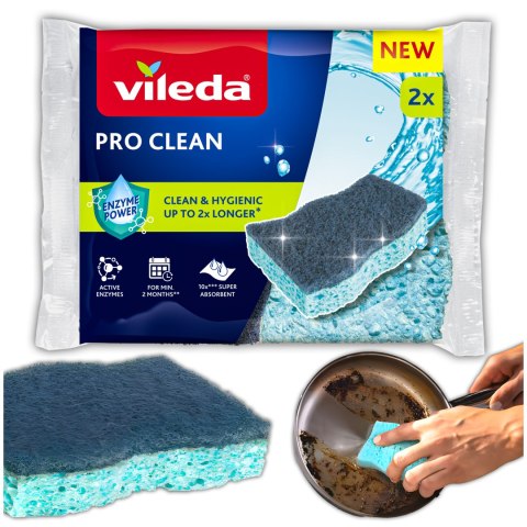 Zmywak wiskozowy z enzymami Vileda Pro Clean 2 szt.