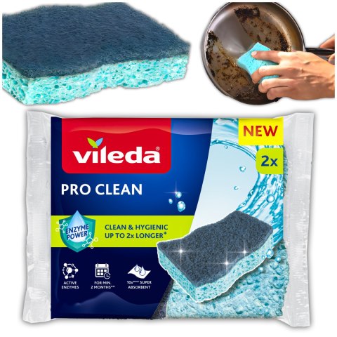 Zmywak wiskozowy z enzymami Vileda Pro Clean 2 szt.