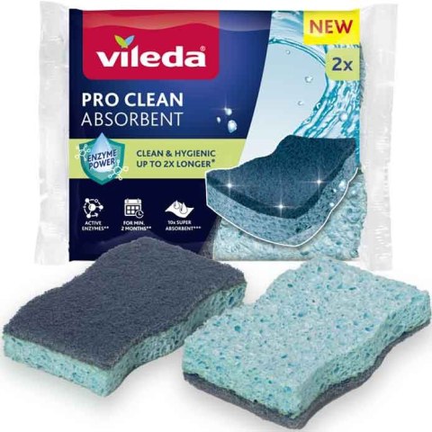 Zmywak wiskozowy z enzymami Vileda Pro Clean 2 szt.