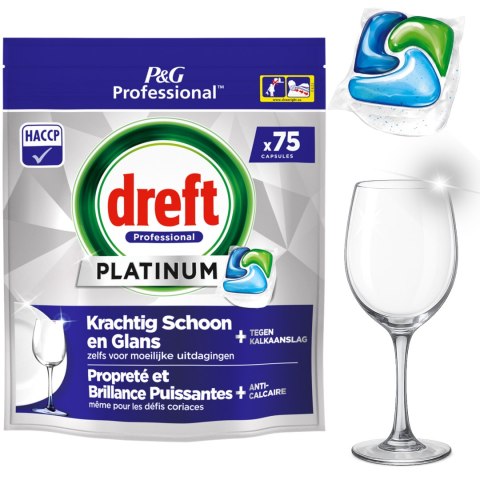 Dreft Professional Kapsułki Do Zmywarki Platinum All in One Regular 75 szt.