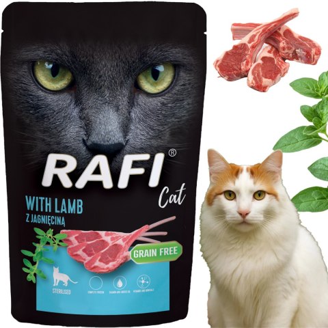 RAFI Karma Mokra Pasztet Dla Kotów Sterylizowanych z Jagnięciną 100g - 1 szt.