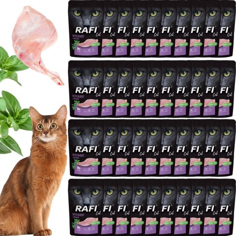 RAFI Karma Mokra Pasztet Dla Kotów Sterylizowanych z Królikiem 100g x 40 szt.