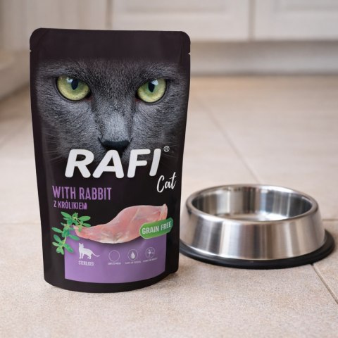RAFI Karma Mokra Pasztet Dla Kotów Sterylizowanych z Królikiem 100g x 40 szt.