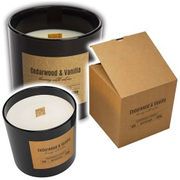 VALPE Świeca Zapachowa Z Drewnianym Knotem DRZEWO CEDROWE - WANILIA 190g sn82-095-81