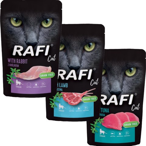 Zestaw RAFI Karma Mokra Pasztet Dla Kotów Sterylizowanych MIX Smaków 100g x 3 szt.