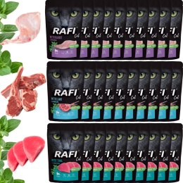 Zestaw RAFI Karma Mokra Pasztet Dla Kotów Sterylizowanych MIX Smaków 100g x 30 szt.