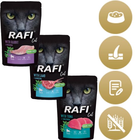 Zestaw RAFI Karma Mokra Pasztet Dla Kotów Sterylizowanych MIX Smaków 100g x 30 szt.