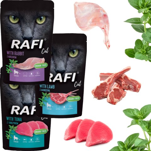 Zestaw RAFI Karma Mokra Pasztet Dla Kotów Sterylizowanych MIX Smaków 100g x 30 szt.