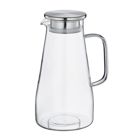 Dzbanek, szkło borokrzemowe/stal nierdzewna, 1,6 l, śred. 12,5 x 22,5 cm