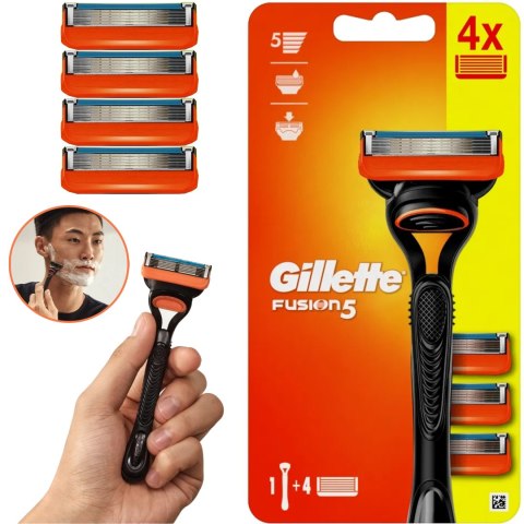 Gillette Fusion5 Maszynka Do Golenia Dla Mężczyzn Plus 4 Ostrza Wymienne