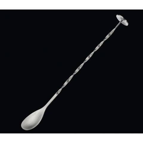 Łyżeczka koktajlowa z tłuczkiem skręcona, stal nierdzewna, 25 cm