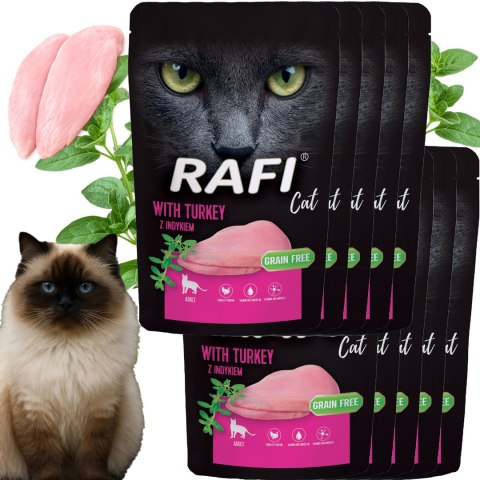 RAFI Karma Mokra Pasztet Dla Kota z Indykiem 100g x 10 szt.