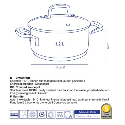Garnek z pokrywą 1,2 l Flavoria