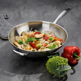 Wok stalowy, śred. 32 x 9,5 cm