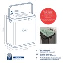 Kosz na odpady organiczne, stal nierdzewna/tworzywo sztuczne, 2,1 l, 20,5 x 13 x 21 cm