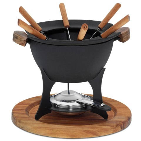 Żeliwny zestaw do fondue, dla 6 os., 1,0 l, śred. 26,5 x 21,5 cm