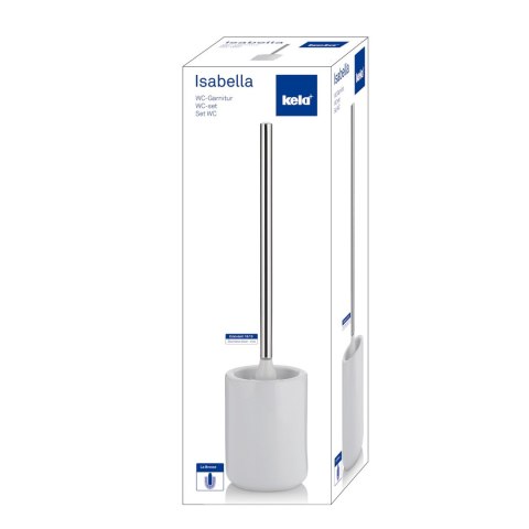 Ceramiczny zestaw do WC, śred. 10,5 cm, wys. 46 cm, biały