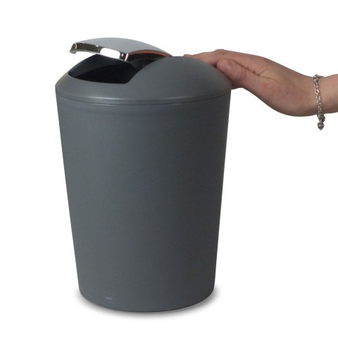 Kosz na śmieci łazienkowy, 5,0 l, szary