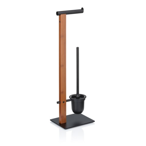 Zestaw toaletowy, bambus/stal, 22 x 18 x 70 cm
