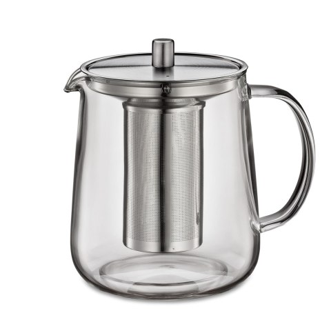 Dzbanek do herbaty z zaparzaczem, szkło borokrzemowe/stal nierdzewna, 1,0 l, przezroczysty