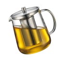 Dzbanek do herbaty z zaparzaczem, szkło borokrzemowe/stal nierdzewna, 1,0 l, przezroczysty