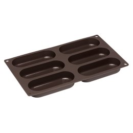 Forma na 6 bułek do hot dogów, 30 x 17,5 cm, brązowa