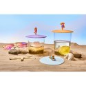 Pokrywka silikonowa z plażowiczem, yoga, śred. 10,5 cm, fioletowa
