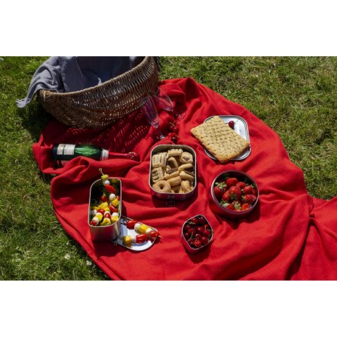 Pojemnik na lunch lub przekąski, stal nierdzewna, 0,35 l, 10,5 x 10,5 x 5 cm